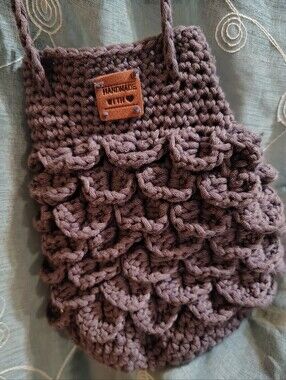 Handmade Crocodile Stitch Crochet Crossbody Bag Boho Shoulder Pouch